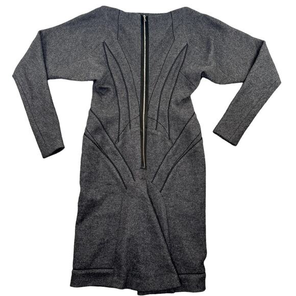 6267 Dress Italian Wool Structured Long Sleeve Fitted Small - Picture 6 of 10